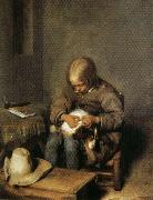 Gerard Ter Borch Boy Catching Fleas on His Dog china oil painting reproduction